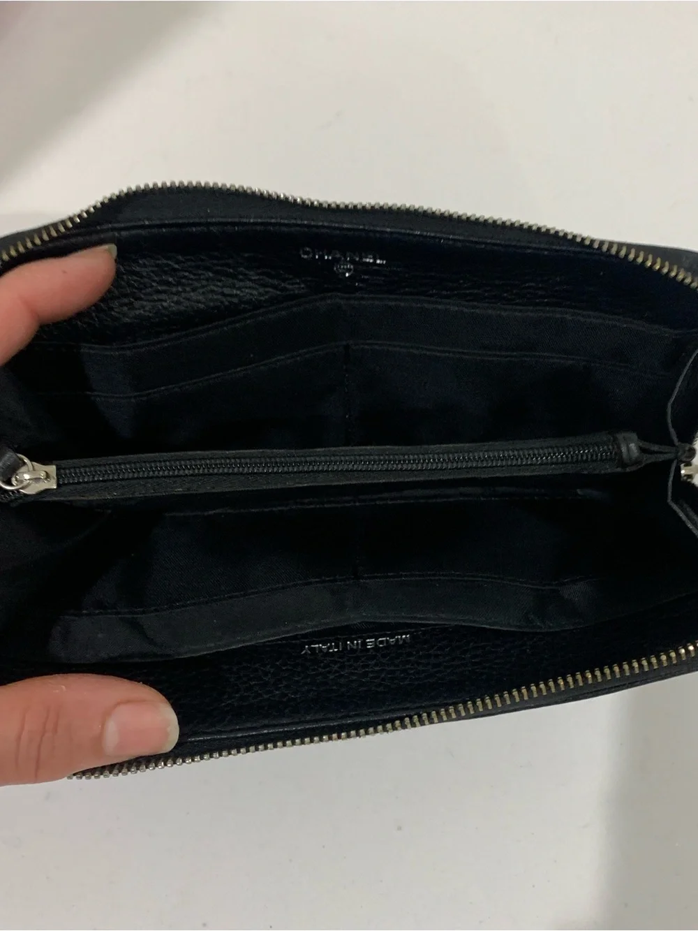 CHANEL Black CC Zip-Around Wallet